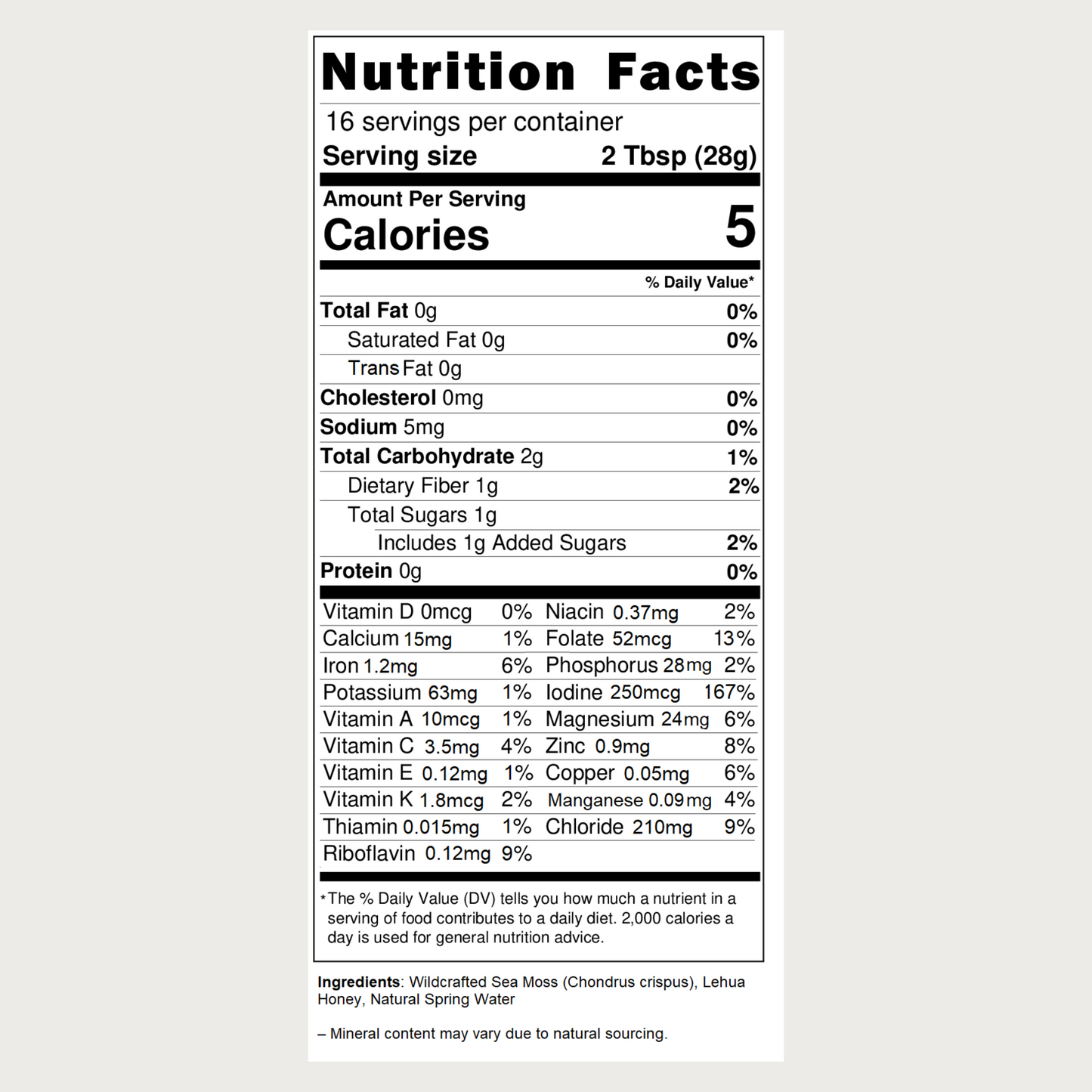 Lehua Honey Sea Moss Gel
